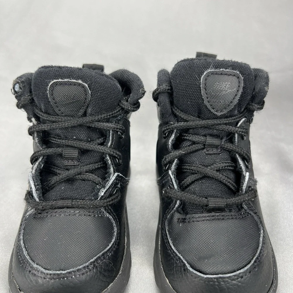 Nike Manoa Leather Toddler Boot Black Lace Up Ankle BQ5374-001 Size 6C Shoes